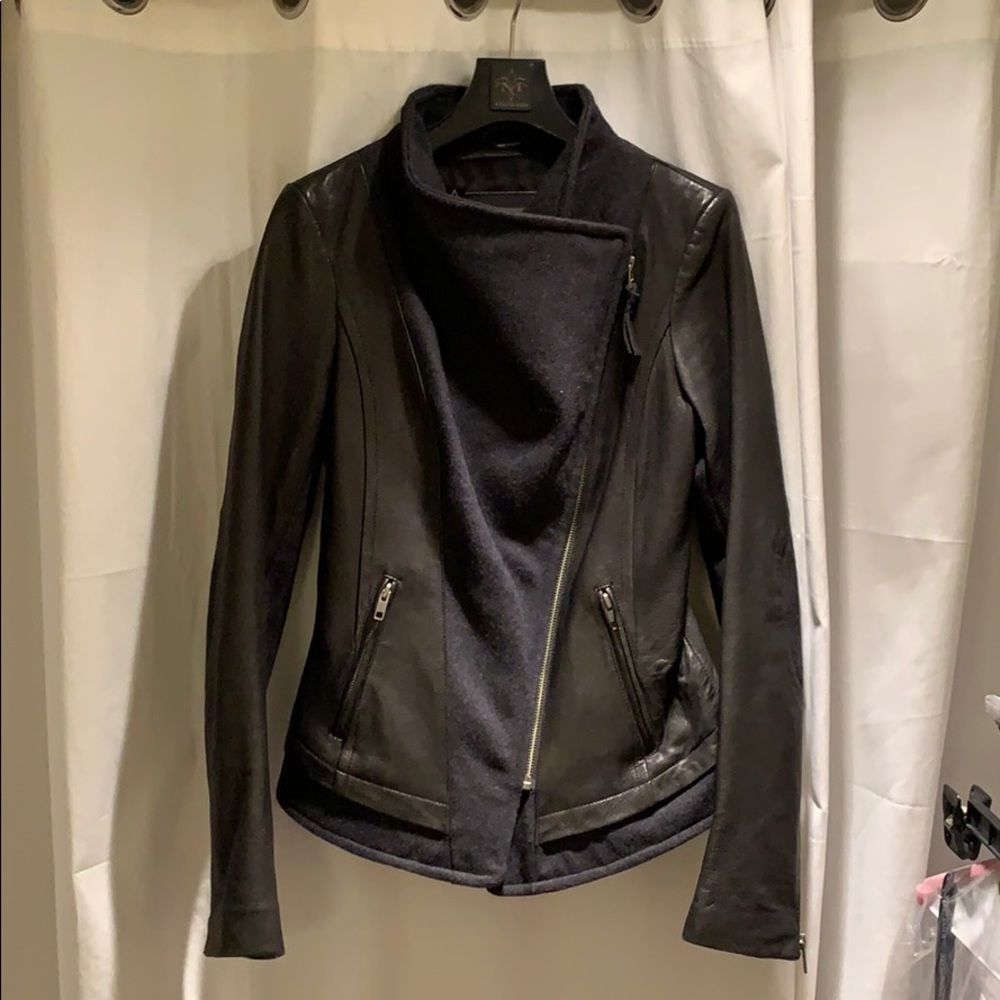 Mackage leather and wool jacket